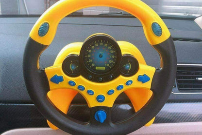 Electric Early Education Simulation Steering Wheel Toy for kid-Yellow