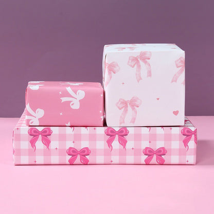 6 Sheet 70x50cm Coquette Bow Pattern Gift Wrapping Paper Set