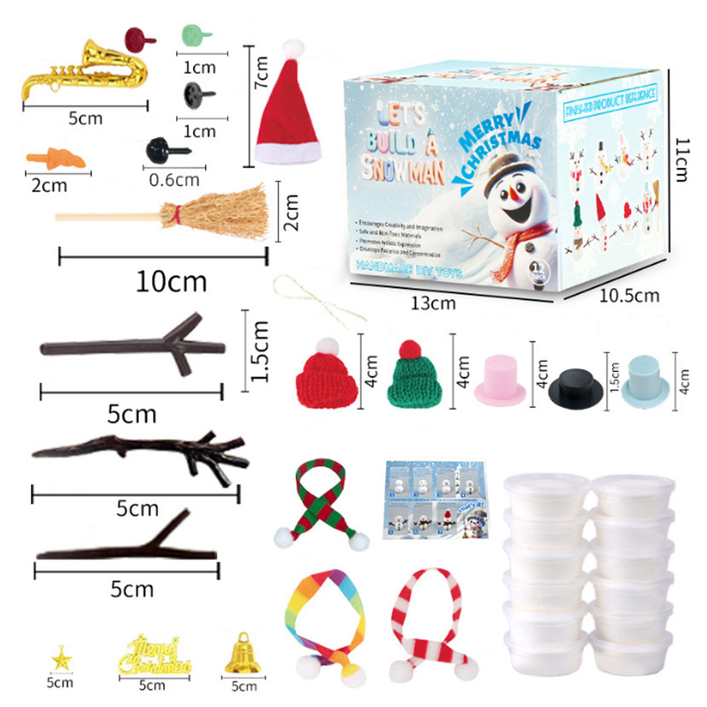 Build a Snowman Kit Christmas Snowman Crafts for Kids Modeling Clay Snowman DIY Kit Xmas Toys