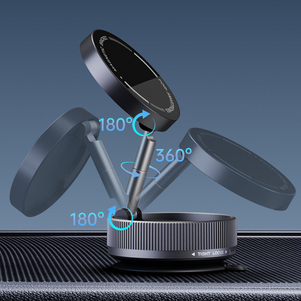 Foldable Vacuum Suction Car Phone Holder Adjustable Phone Holder Mount for Car Black