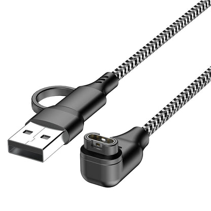 2 in 1 Charging Cable for Garmin Fenix Venu Forerunner USB A and C Ports