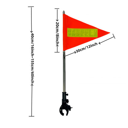 30cm Bike Flag with Pole Reflective Strip