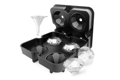 4Pcs Large Ice Diamond Maker Ice Cube Tray Skull Ice Cube Cocktails Molds