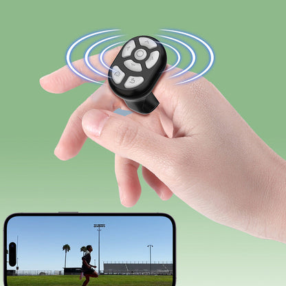 2-in-1 Bluetooth Remote Control Tiktok Scrolling Ring Page Turner for Tablet Ebook Reading Smart Phone Black