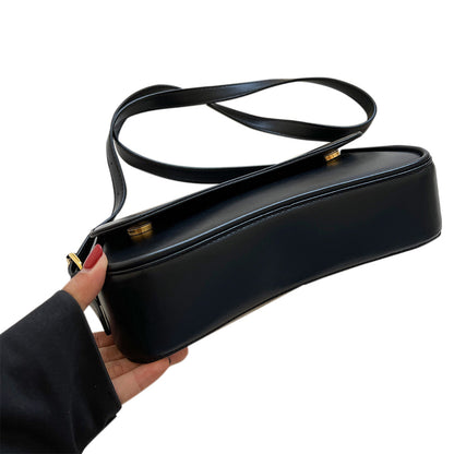 One Shoulder Bag For Women Trendy Underarm Bag Fashion Handbag-Black