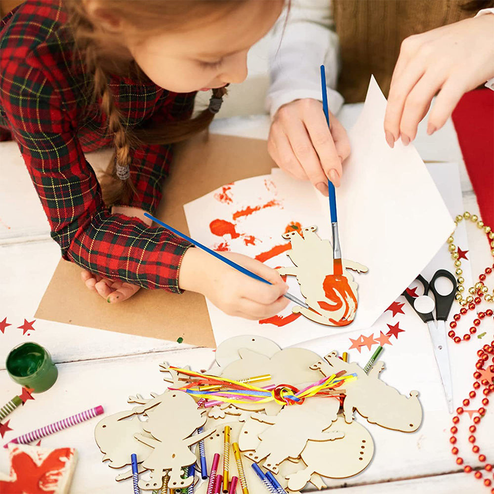 3D Wooden Wind Chime Craft Kit for Kids DIY Wind Chimes Decorative Ornament Christmas Style