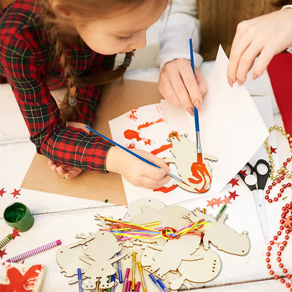 3D Wooden Wind Chime Craft Kit for Kids DIY Wind Chimes Decorative Ornament Christmas Style