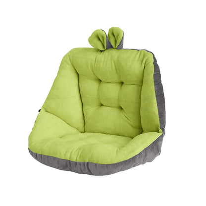 Rabbit Ears Shaped Chair Cushion with Backrest Seats Cushion for Home Office Chair Green