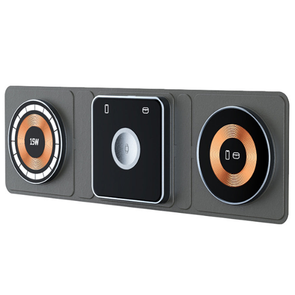 3-in-1 Magnetic Wireless Charger Foldable Fast Charging Station for Android Apple