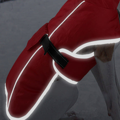 Winter Dog Coat Water Repellent Jacket for Small and Large Breeds Red
