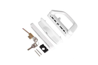 Sliding Door Lock Handle Security Door Locks Set With Keys-White Color