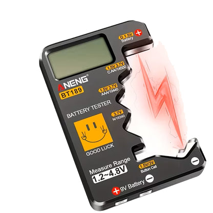 Multi Size Compatible Battery Tester LCD Digital Display Battery Checker