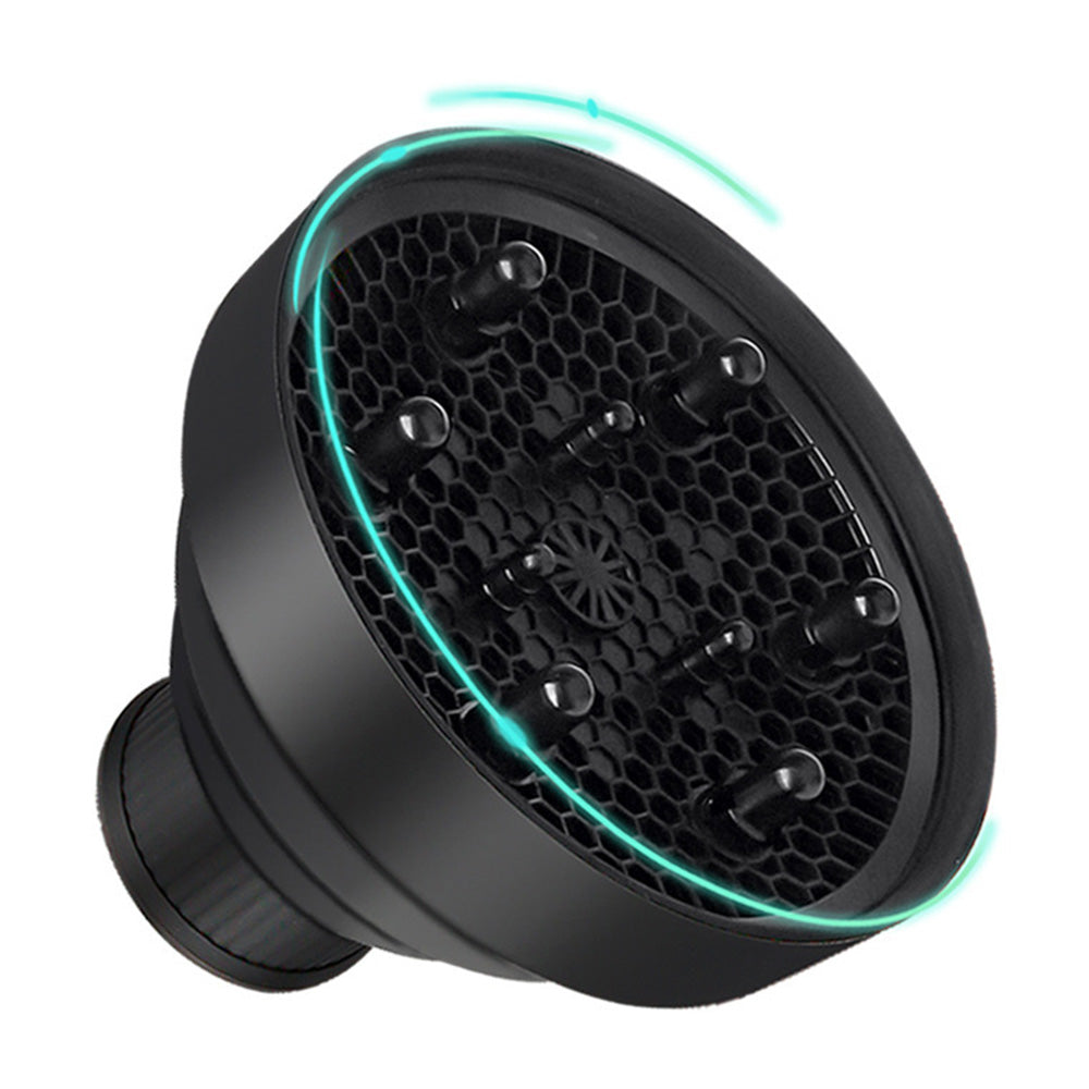Foldable Silicone Hair Dryer Diffuser for Universal 4 to 5cm Nozzles - Black