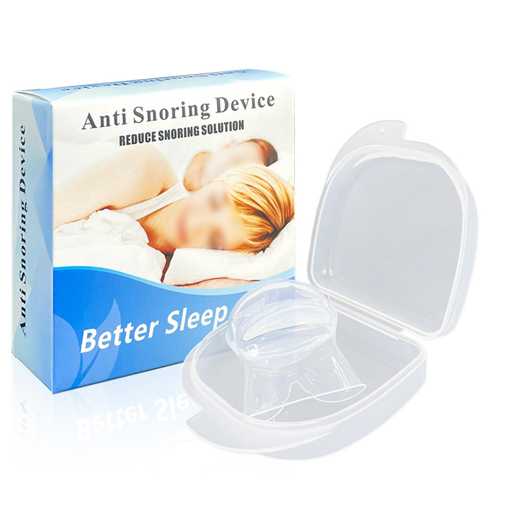 Anti-Snoring Tongue Stabilizing Mouthpiece Sleep Aid with Storage Case White