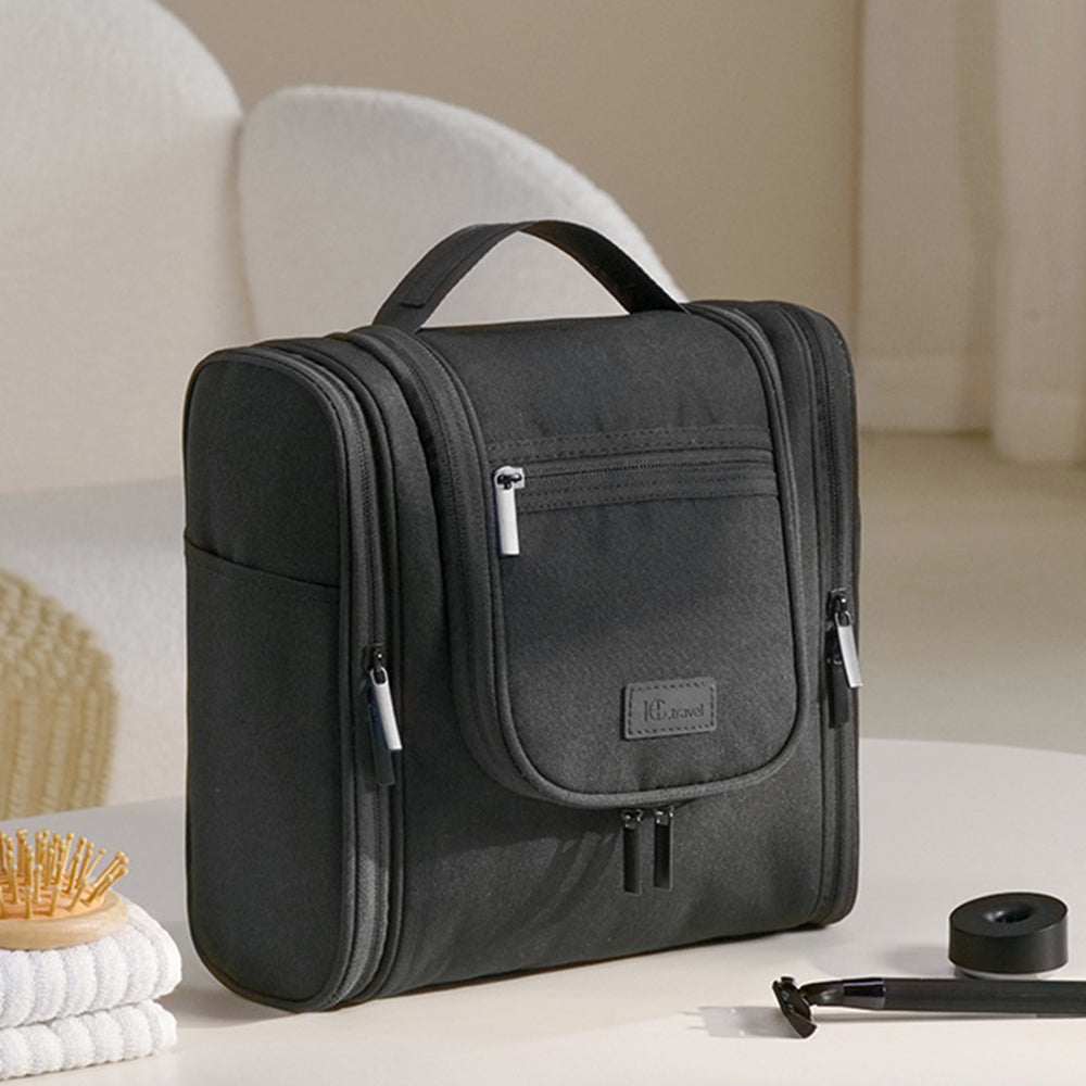 Expandable Travel Toiletry Bag Cosmetic Organizer Bag Makeup Case Black