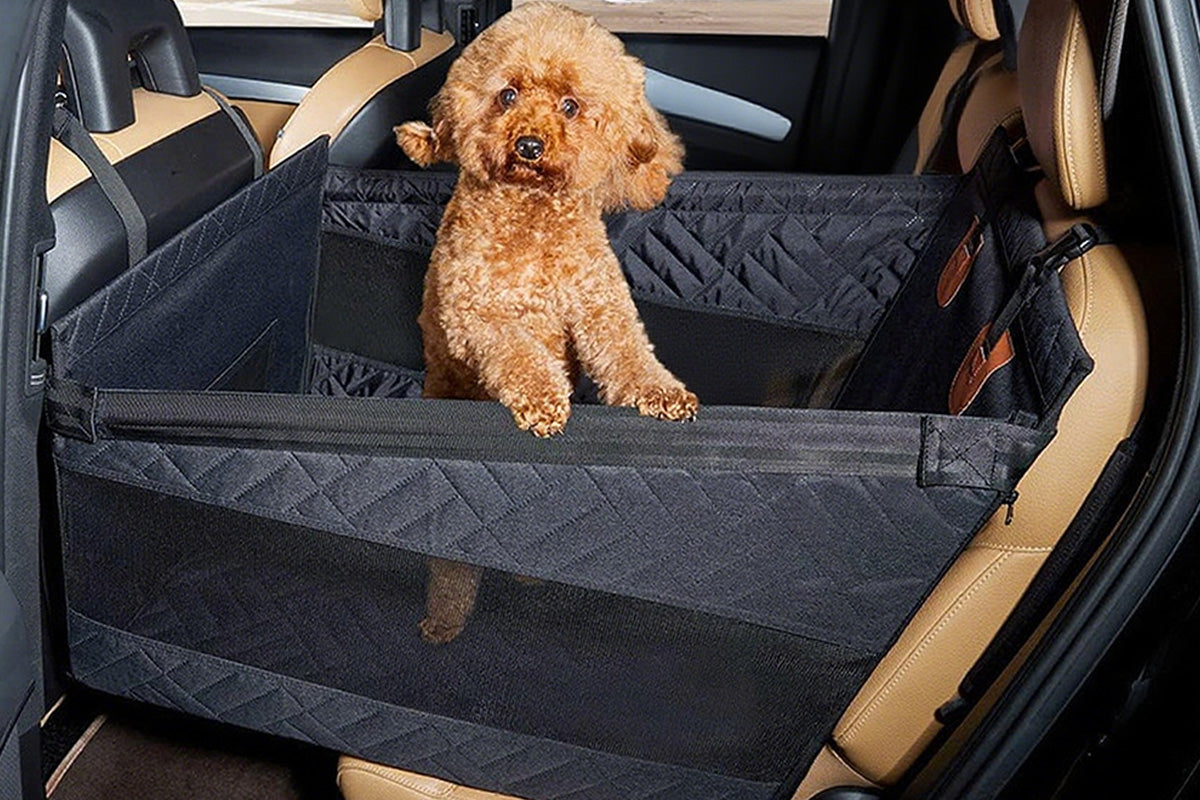 Dog Car Seat with Hard Bottom - Black