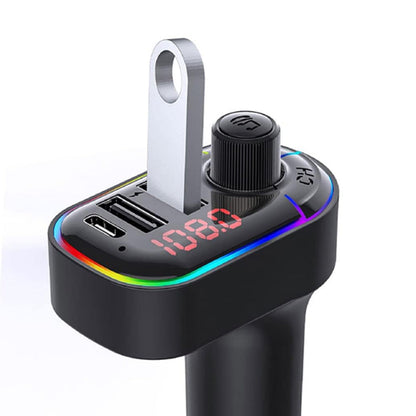 Bluetooth Wireless Radio Car Receiver FM Transmitter Adapter with Dual USB Fast Charging Ports