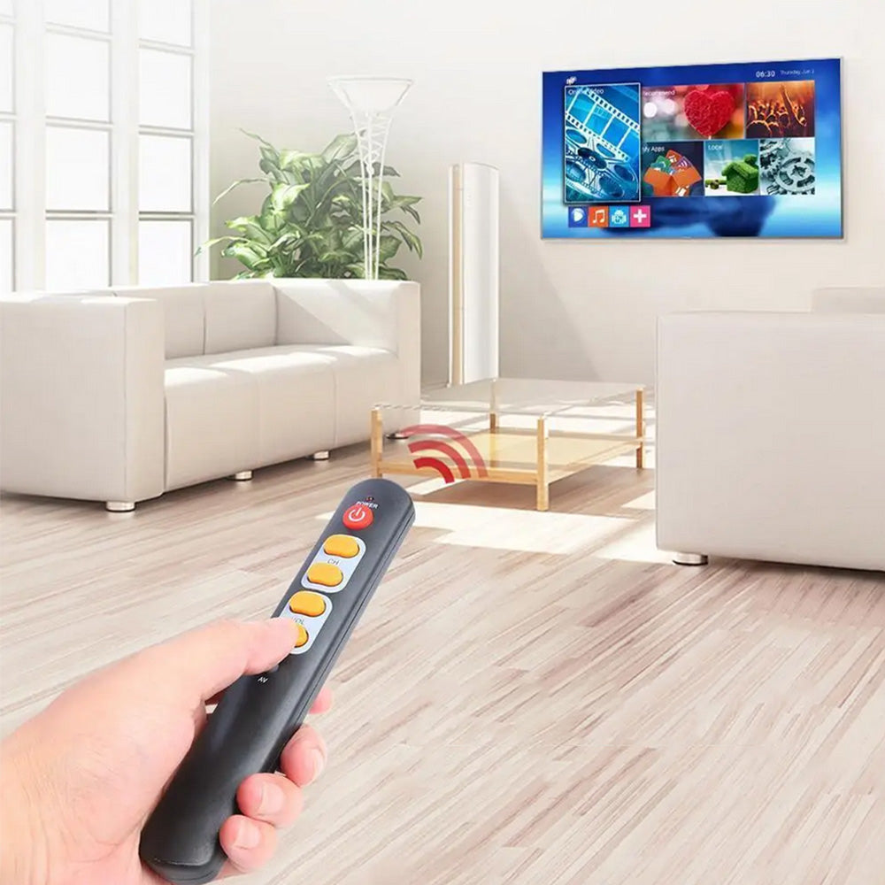 Universal Learning Remote Control for TV Soundbar Elderly Large Button 6 Key Simple-orange