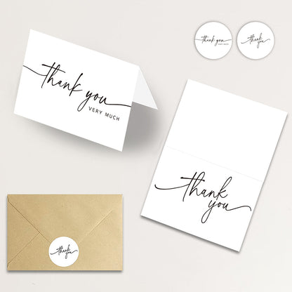 40 Thank You Cards with 40 Envelopes and 42 Stickers