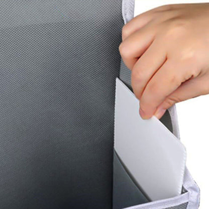 5-Tier Over the Door Storage Organizer with 10 Side Mesh Pockets Hanging Organizer with Clear Windows Grey