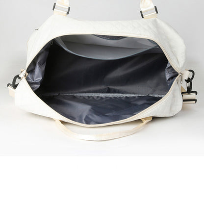2Pcs Travel Duffle Bag Weekender Bags for Women with Shoe Compartment Hospital Bags-White