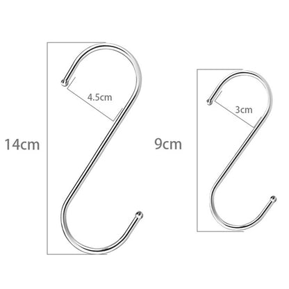 40Pcs Stainless Steel Metal S Shaped Hooks Clothes Hanger for Kitchen Bathroom Closet