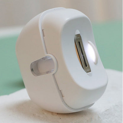 Electric Nail Clipper with LED Light - White