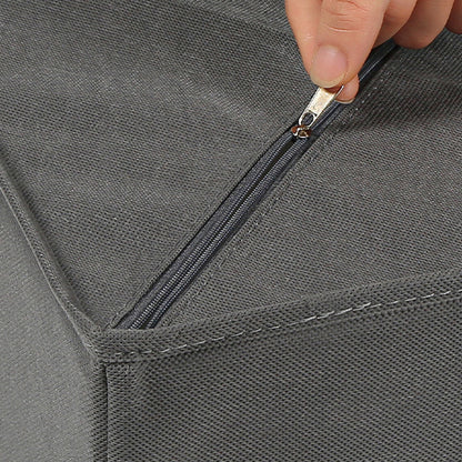 6 Piece Foldable Nonwoven Drawer Organizer Bins with Zippers - Grey