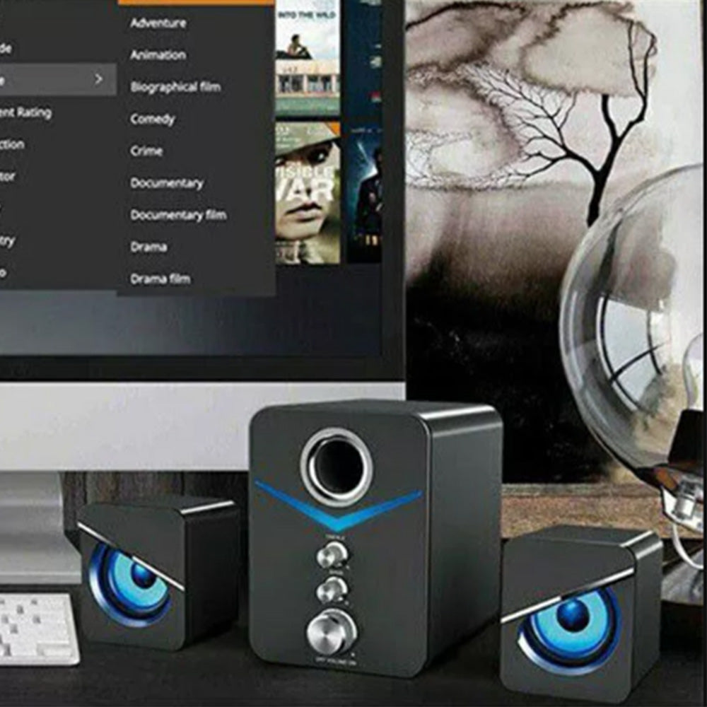 Surround Sound System LED Speakers Bluetooth/USB Wired Audio Speaker for Computer PC Gaming Bass