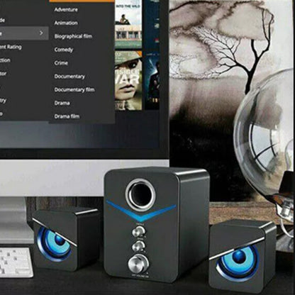 Surround Sound System LED Speakers Bluetooth/USB Wired Audio Speaker for Computer PC Gaming Bass