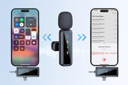 3 in 1 Wireless Lavalier Microphone for iPhone USB-C Microphone for TikTok YouTube Vlog