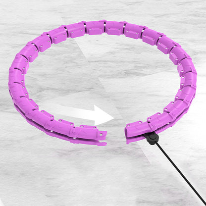 32 Section Weighted Hula Hoop with Massage Rollers-Purple