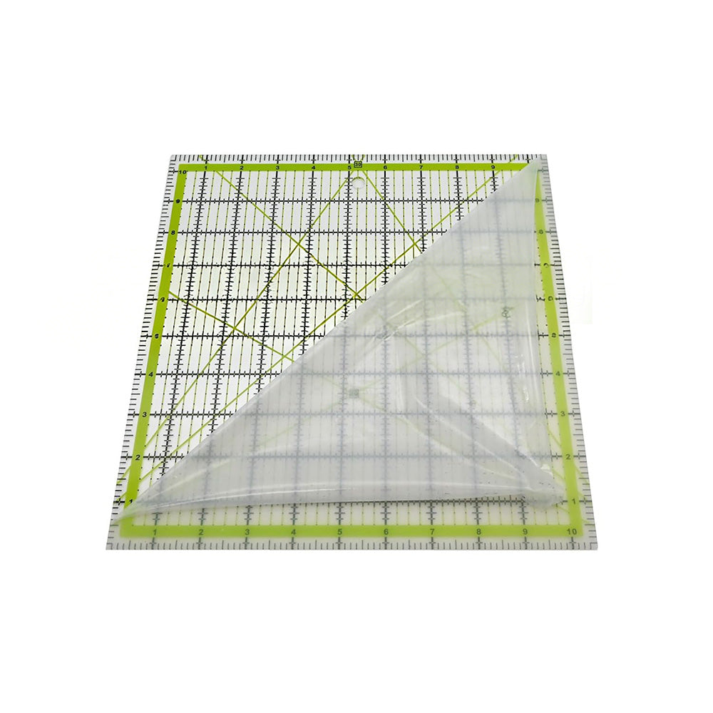 4Pcs Square Acrylic Quilting Rulers Set Green Non Slip Patchwork Sewing Templates
