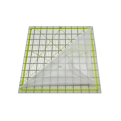 4Pcs Square Acrylic Quilting Rulers Set Green Non Slip Patchwork Sewing Templates