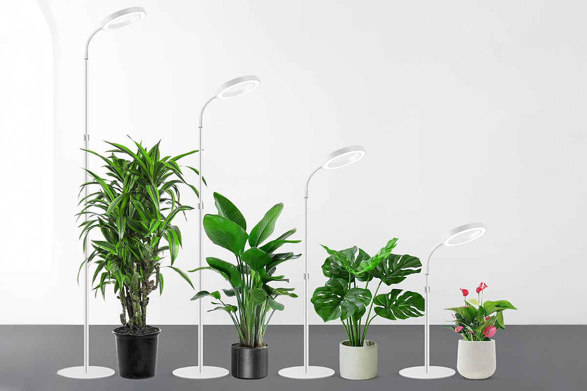 Floor Plant Grow Light Full Spectrum Tripod Stand - White