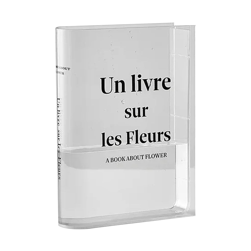 Book Vase for Flowers Room Decor Clear Flower Vase Bookshelf Bedroom Home Office Decor Style 4