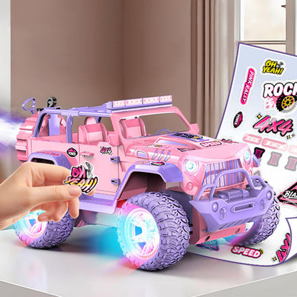 Remote Control Car Rechargeable Off Road Truck - Pink