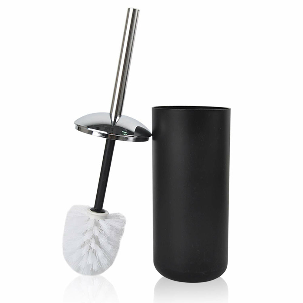 6 Piece Bathroom Accessories Set Soap Dish Soap Dispenser Toothbrush Holder Toilet Brush Trash Bin-Black