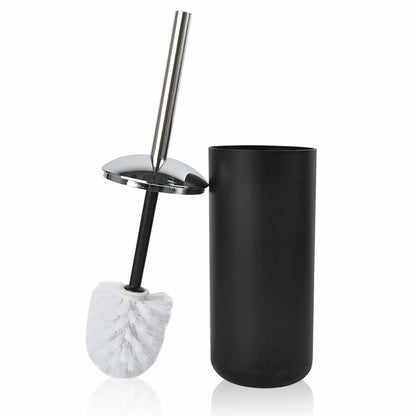 6 Piece Bathroom Accessories Set Soap Dish Soap Dispenser Toothbrush Holder Toilet Brush Trash Bin-Black