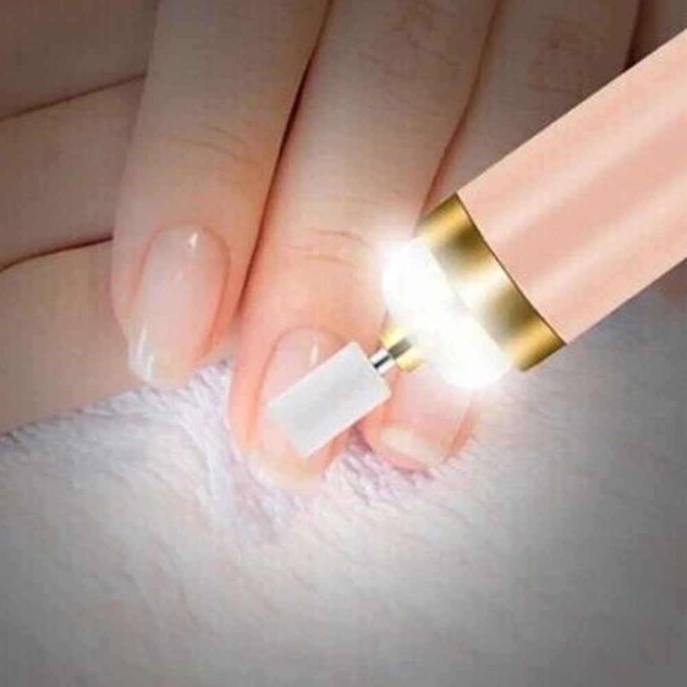 Portable USB Electric Nail File Drill Pen with 5 Grinding Heads - Pink