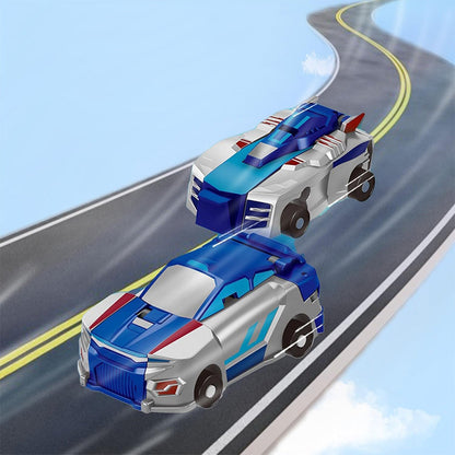 Collision Dinosaur Car Toy Magnetized Vehicles Transform into Dinosaurs for Kids Blue