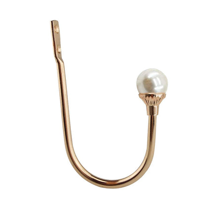 2Piece U Shape Pearl Curtain Holdback Hooks with Screws-Gold