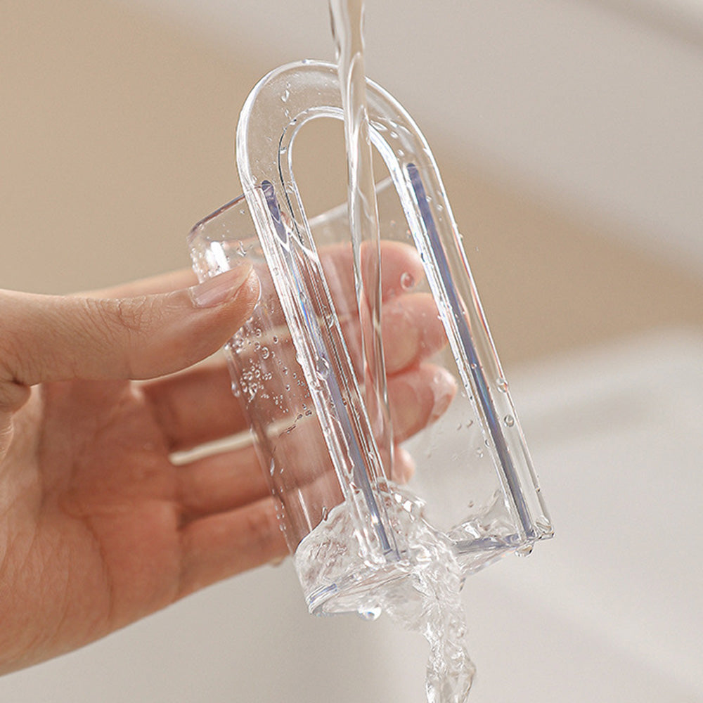 2Pcs Clear Wall-Mounted No-Drill Electric Toothbrush Holders