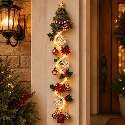 Glowing Christmas Door Hanger DIY Christmas Door Decor For Adults - Christmas Tree