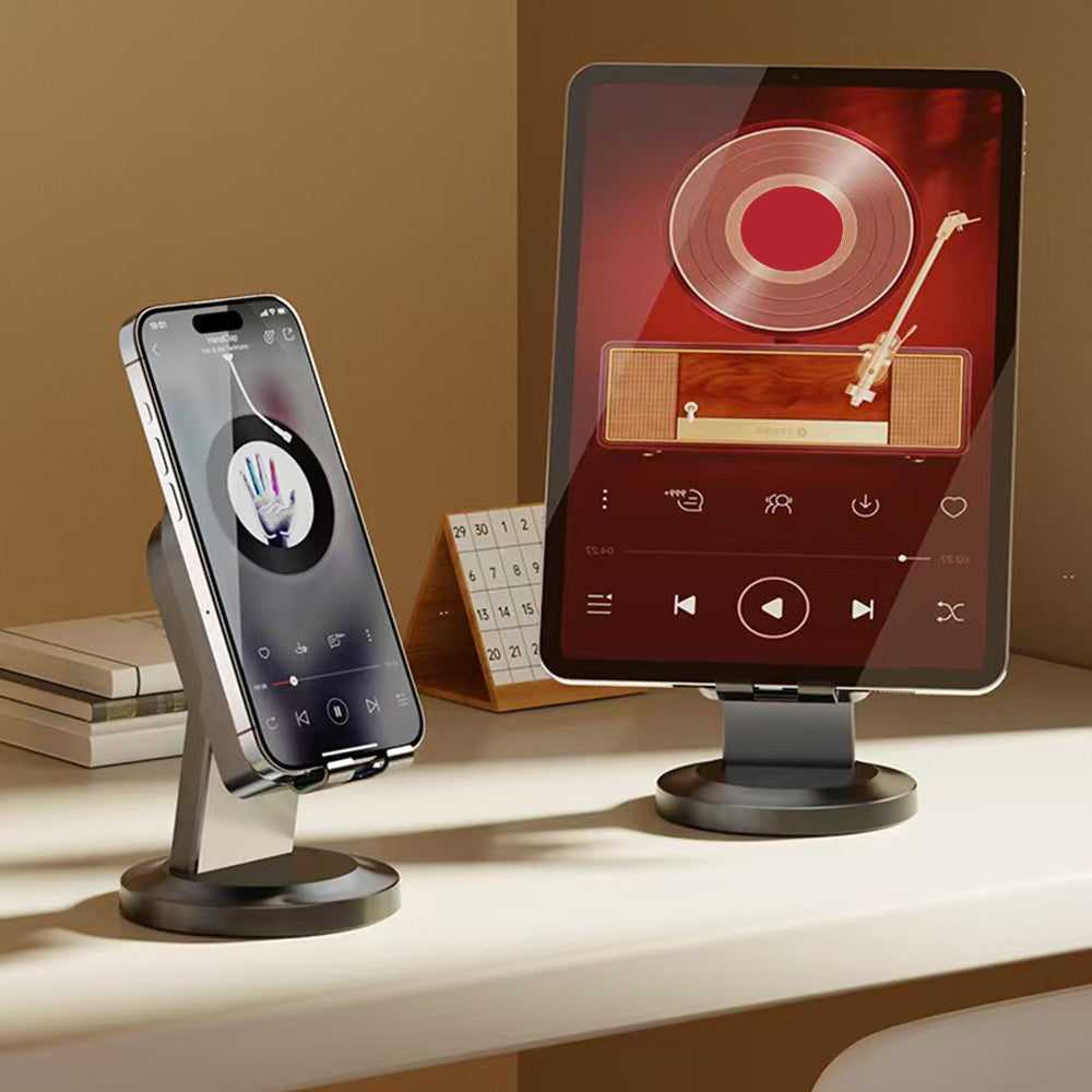 3-in-1 Wireless Induction Speaker with Phone Stand-Black
