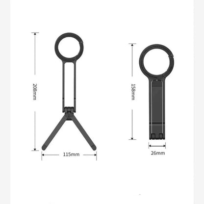 MagSafe Compatible Magnetized Phone Stand ¨C Spring Clip with Foldable Mini Tripod