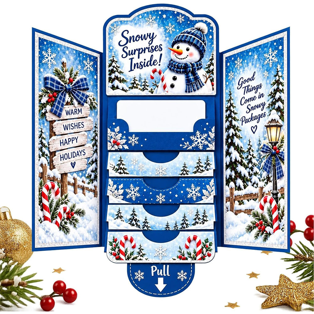 Waterfall Christmas Gift Card Booklet Christmas Gift Card Book for Adults - Snowman