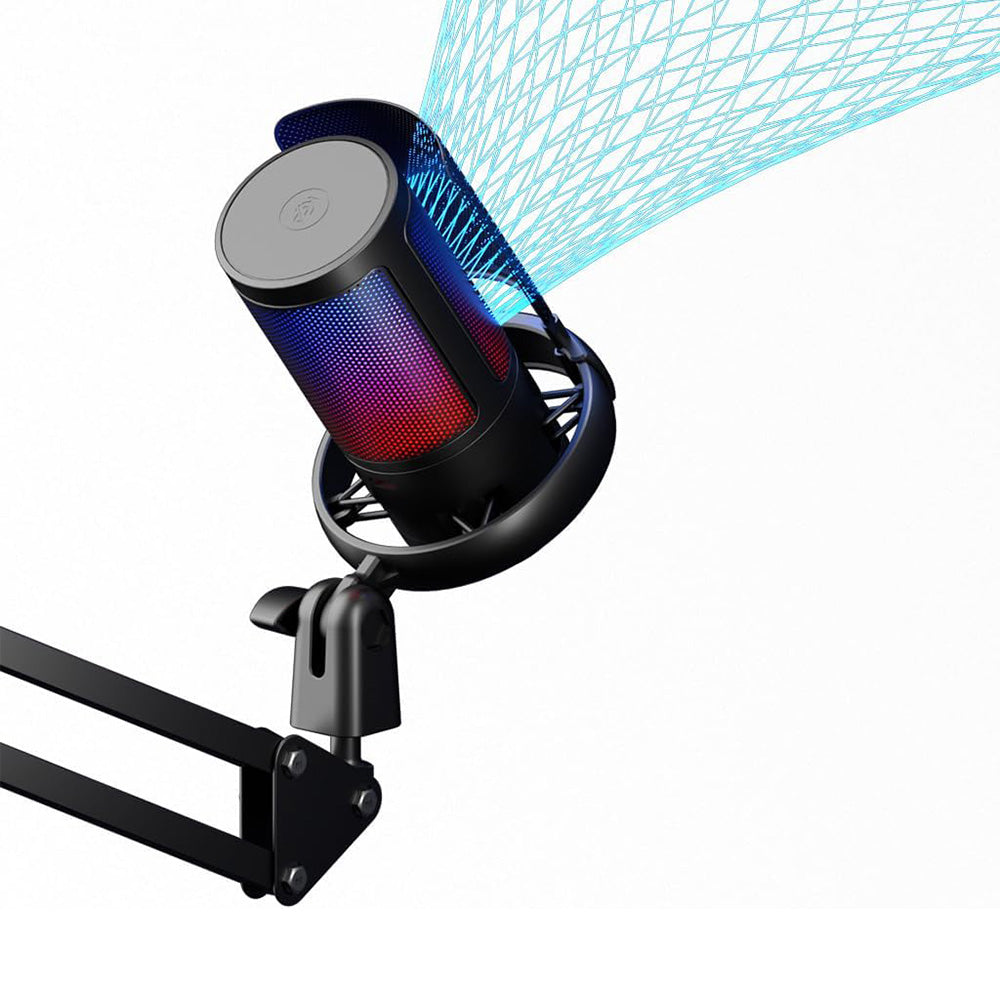 Condenser Microphone USB Laptop Computer Mic with Boom Arm for Gaming Podcast Streaming Live