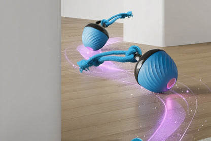 Squeaky Dog Toy Active Rolling Ball Interactive Dog Toys Motion Activated-Blue