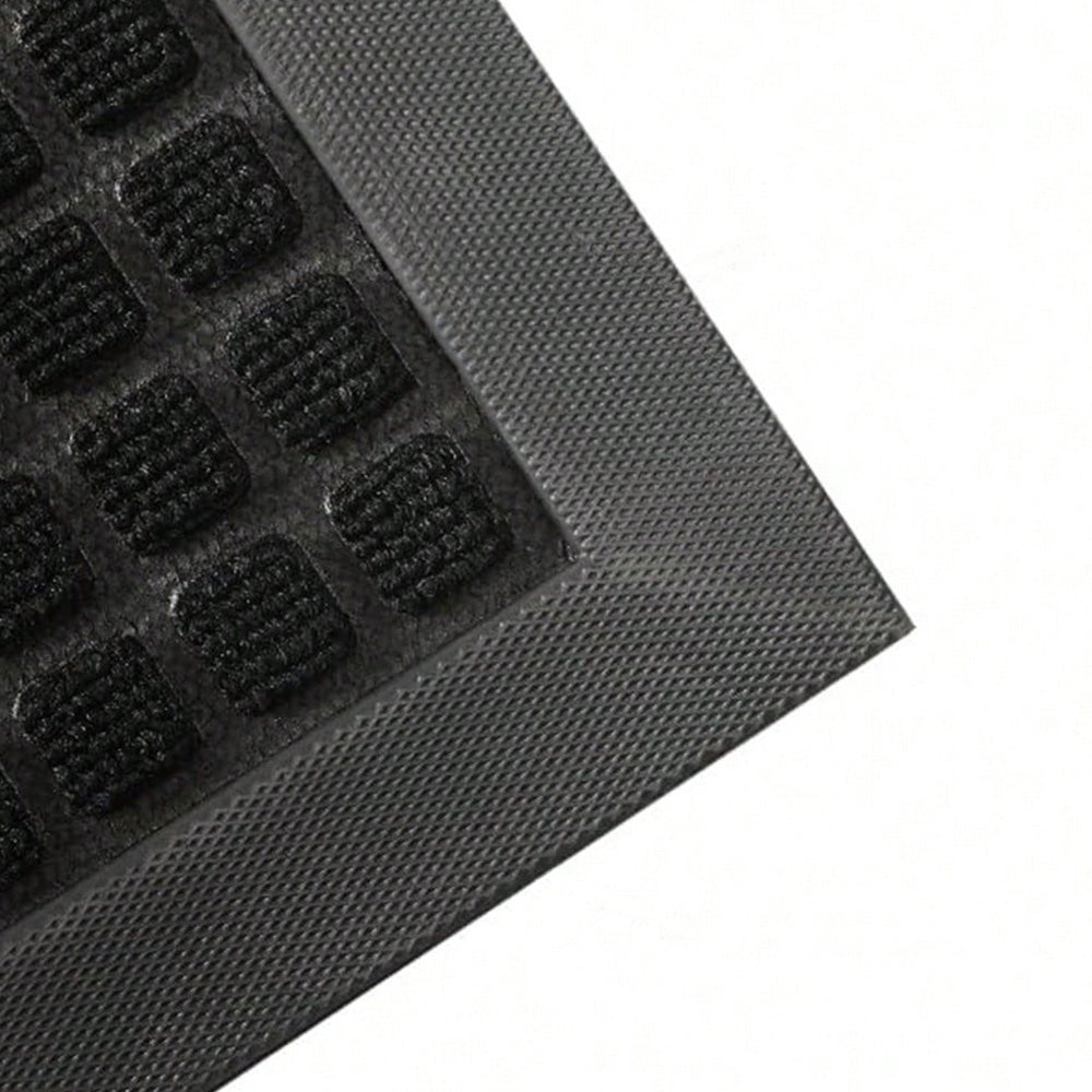 PVC Entrance Floor Mat with Slip Resistant Rubber Backing - Black